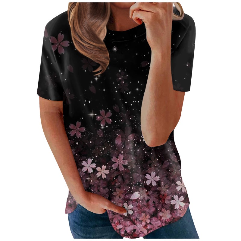 Nns 2023 Spring New Round Neck Women'S T-Shirt Round Neck Short Sleeve Letter 3D Printed Women'S T-Shirt - Image 5