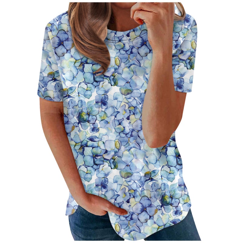 Nns 2023 Spring New Round Neck Women'S T-Shirt Round Neck Short Sleeve Letter 3D Printed Women'S T-Shirt - Image 2