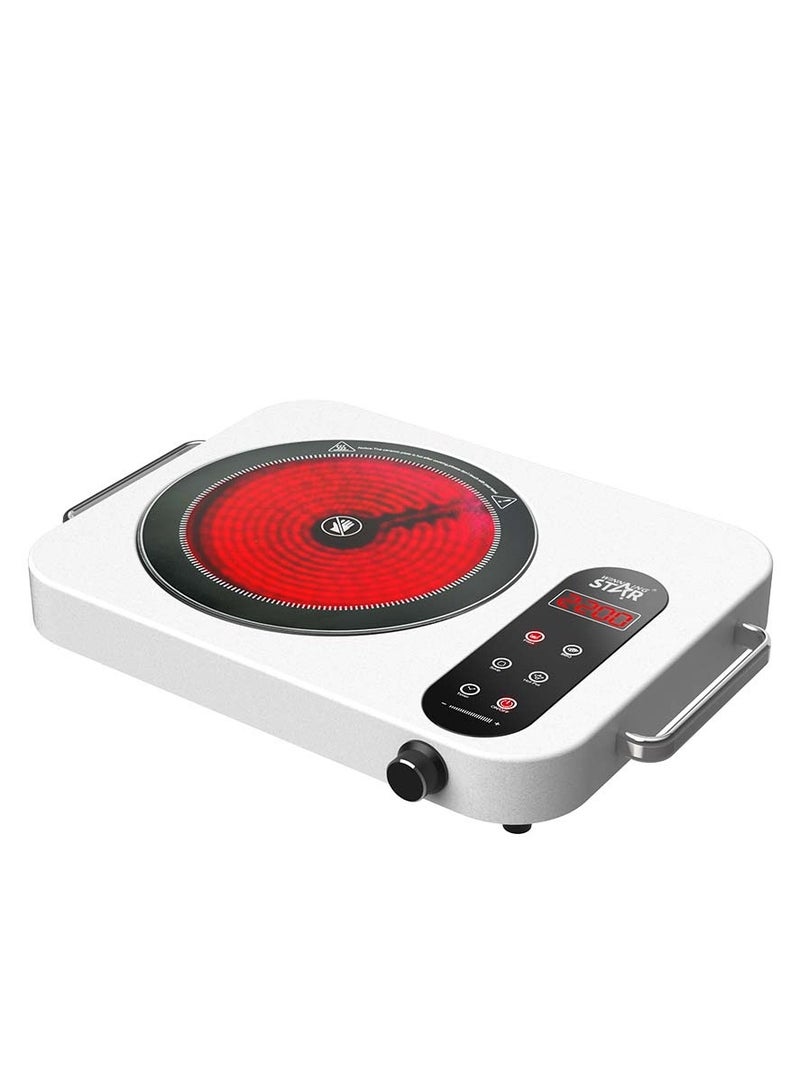 Winning Star 2200W Infrared Induction Cooktop, Electric Stove Burner, Electric Hot Plate, Single Electric Cooktops Countertop Stoveck for Home Dorm Office, Temperature Controls, Power Indicator Lights, Easy to Clean - Image 2