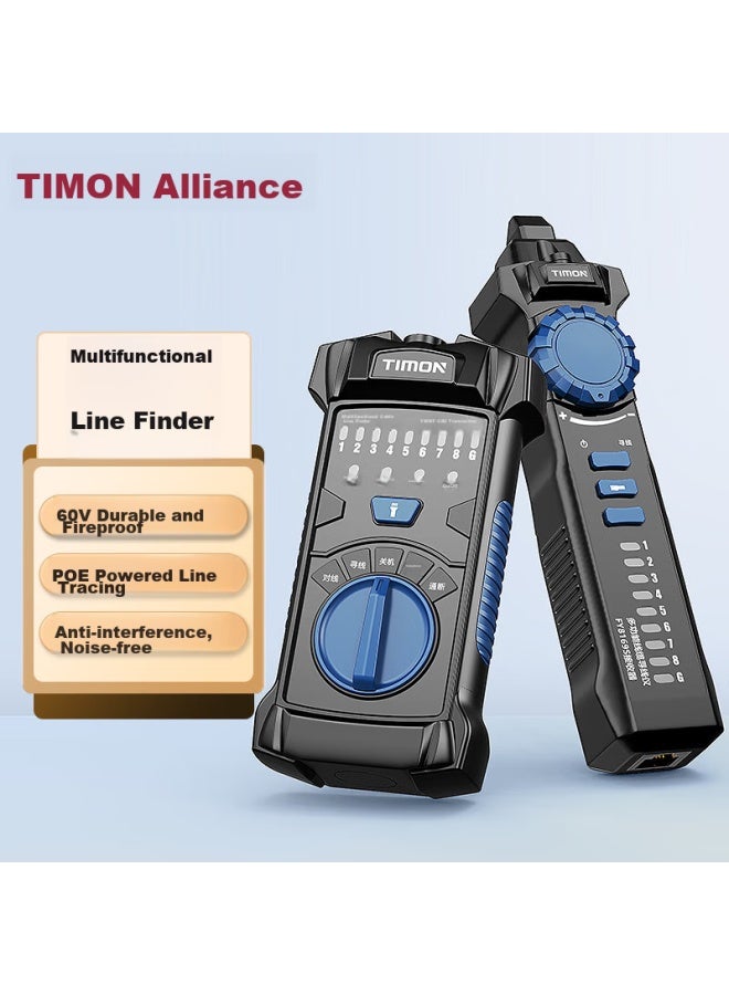 Timon Network Cable Tester, Multifunctional Telephone And Network Cable Tracer, Wire Tester, Cable Connector, Line Finder Tool, Continuity Tester, Anti-interference, 60v Voltage-resistant Cable Testing Kit - Image 1