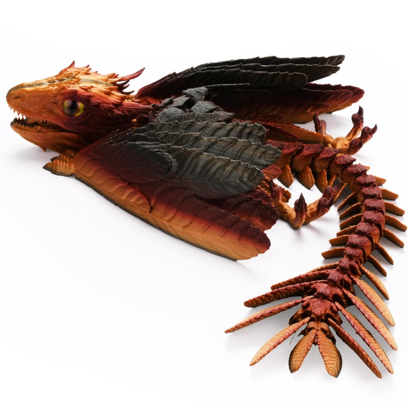 Guwewu Feathered Wyvern Dragon 3D Printed Dragon Articulated Dragon Fidget Dragon 3D Printed Toys Desktop Pet Cindralis - Image 3