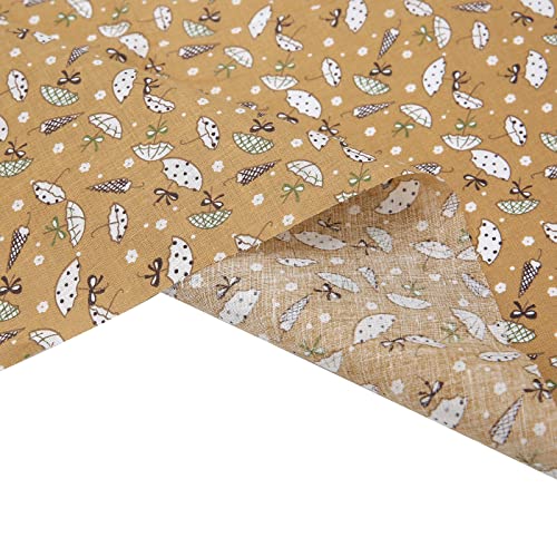 Antetek 7Pcs 20" x 20" Cotton Fabric DIY Making Supplies Quilting Patchwork Fabric Fat Quarter Bundles DIY for Quilting Cotton Patchwork Cushions (Brown, 20" x 20") - Image 4