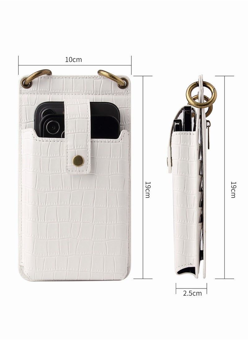 Crossbody Wallet Phone Case Cellphone Bag for iPhone 16/15/14/13/12/11 Series, Leather Shockproof Mobile Phone Bag Cover with Shoulder Strap and Card Slots, Universal Phone Cases