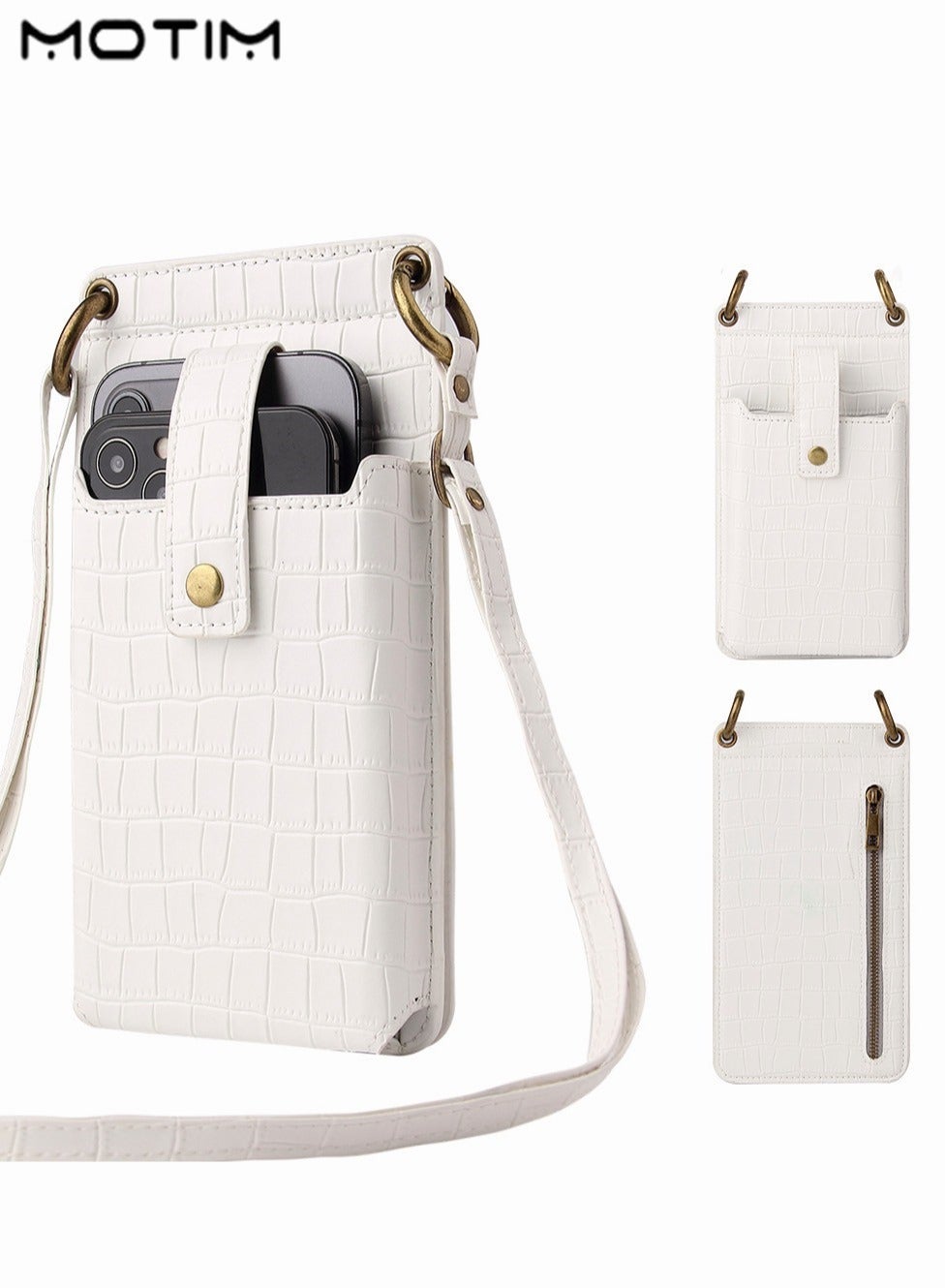 Crossbody Wallet Phone Case Phone Bag for iPhone 17/16/15/14/13/12 Series and Andriod Phones, Leather Mobile Phone Bag Shockproof Cover with Card Slots and Shoulder Strap, Universal Protective Phone Cases