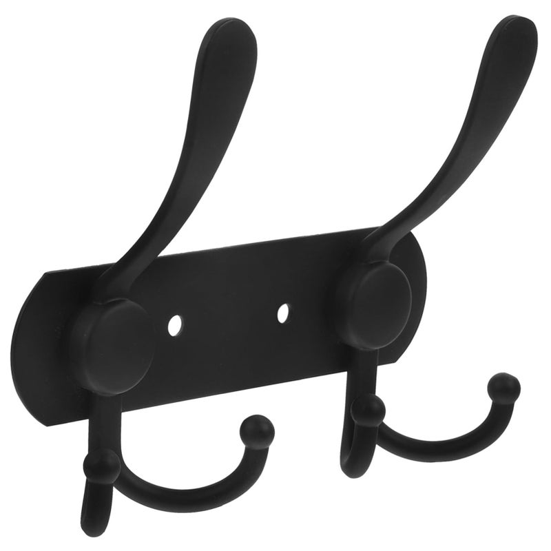 Stainless Steel Bathroom Towel Rack With 2 Hooks And Key Storage Wall Hanger - Image 2