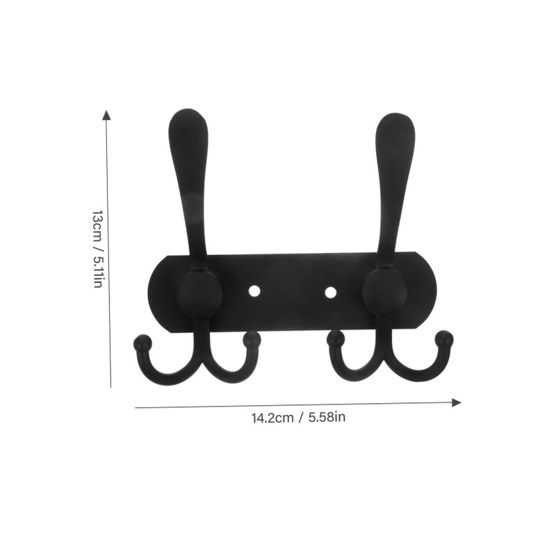 Stainless Steel Bathroom Towel Rack With 2 Hooks And Key Storage Wall Hanger - Image 3