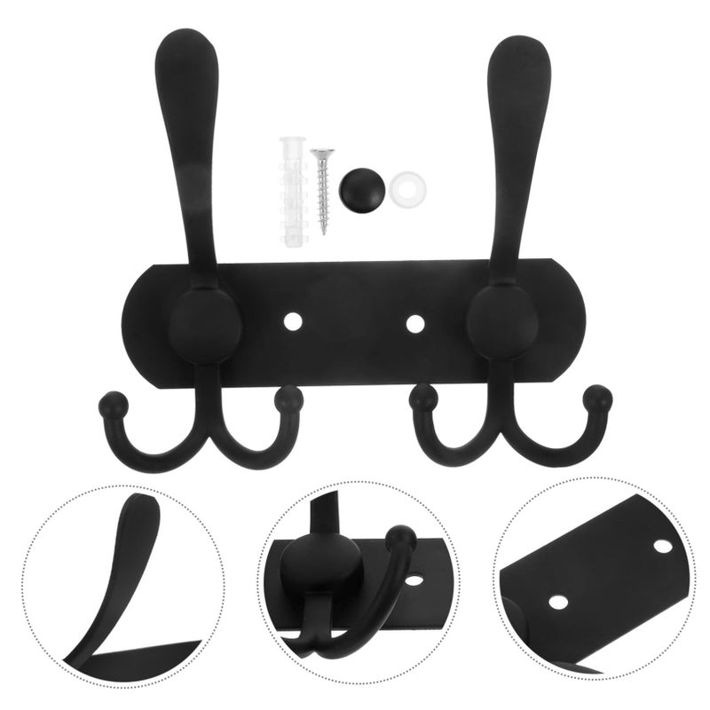 Stainless Steel Bathroom Towel Rack With 2 Hooks And Key Storage Wall Hanger - Image 4