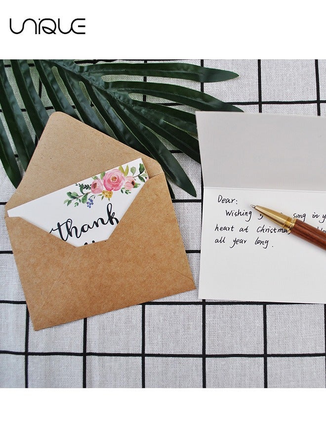يونيك 8 مجموعات من بطاقات الشكر - تأتي مع مغلف وملصقات كرافت ، مظهر احترافي 4x6 | مناسبة لاستحمام الطفل ، الزفاف ، الأعمال التجارية الصغيرة ، حفل التخرج ، حمام الزفاف ، (ملون) - Image 5
