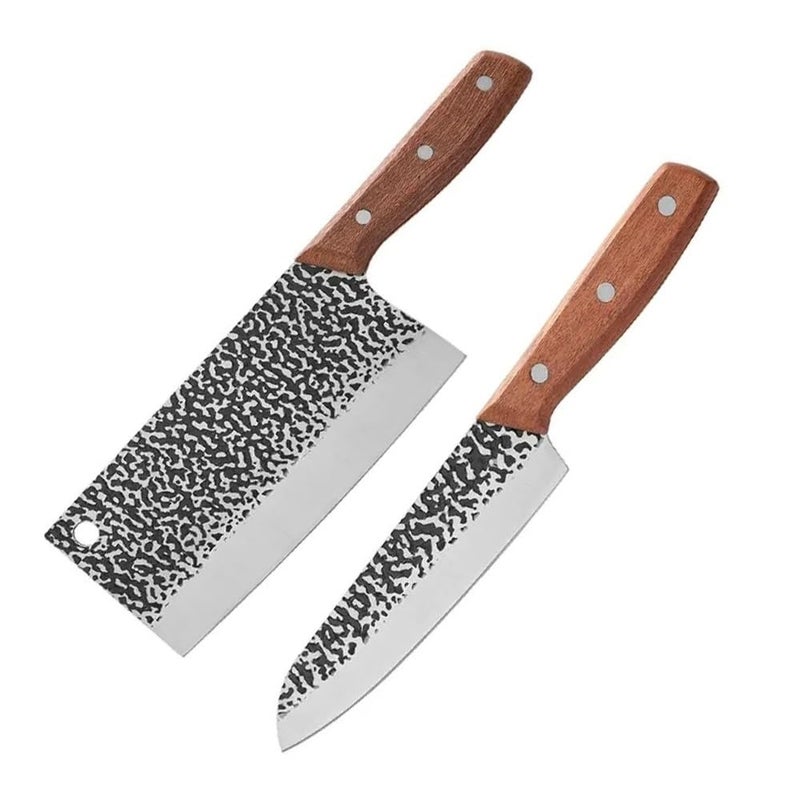 Captoola سكين جزار محترف مصنوعة من الفولاذ المقاوم للصدأ بتصميم مموج من كابطولا لقطع الفواكه والخضروات واللحوم - عبوة من 2 - Image 1