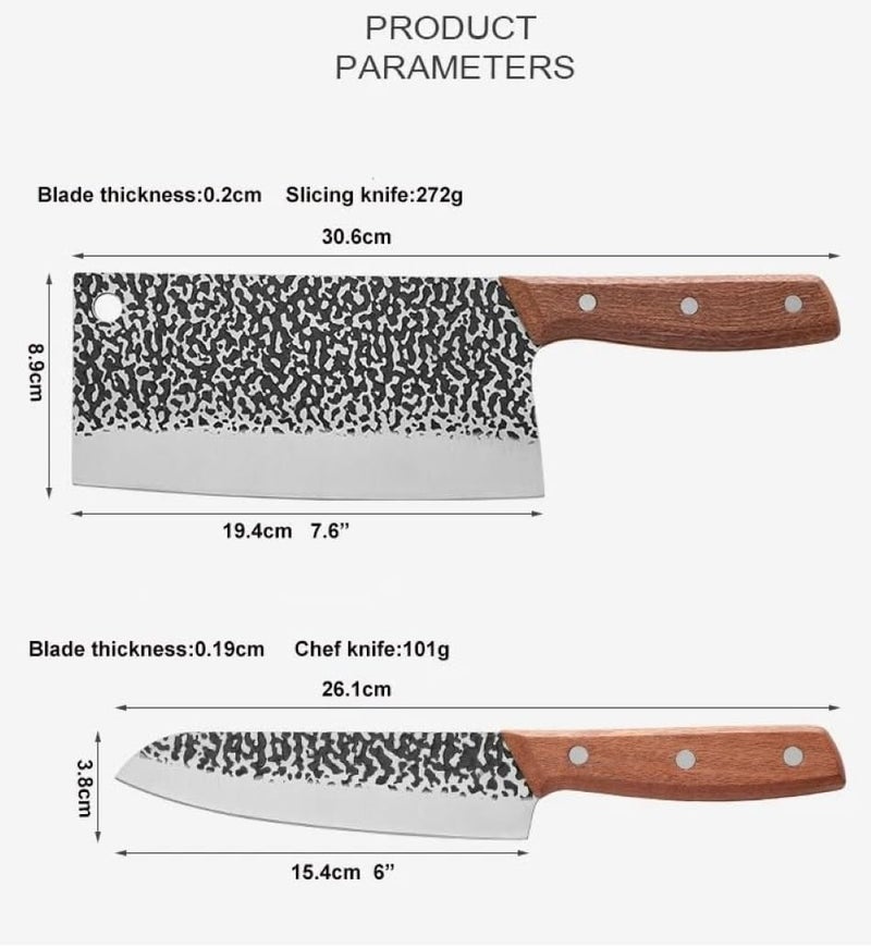 Captoola سكين جزار محترف مصنوعة من الفولاذ المقاوم للصدأ بتصميم مموج من كابطولا لقطع الفواكه والخضروات واللحوم - عبوة من 2 - Image 2