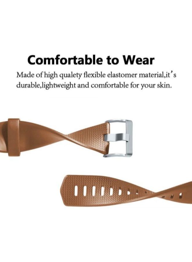 NIBEMINENT Resin Replacement Sport Band For Fitbit Charge 2 Brown - Image 4