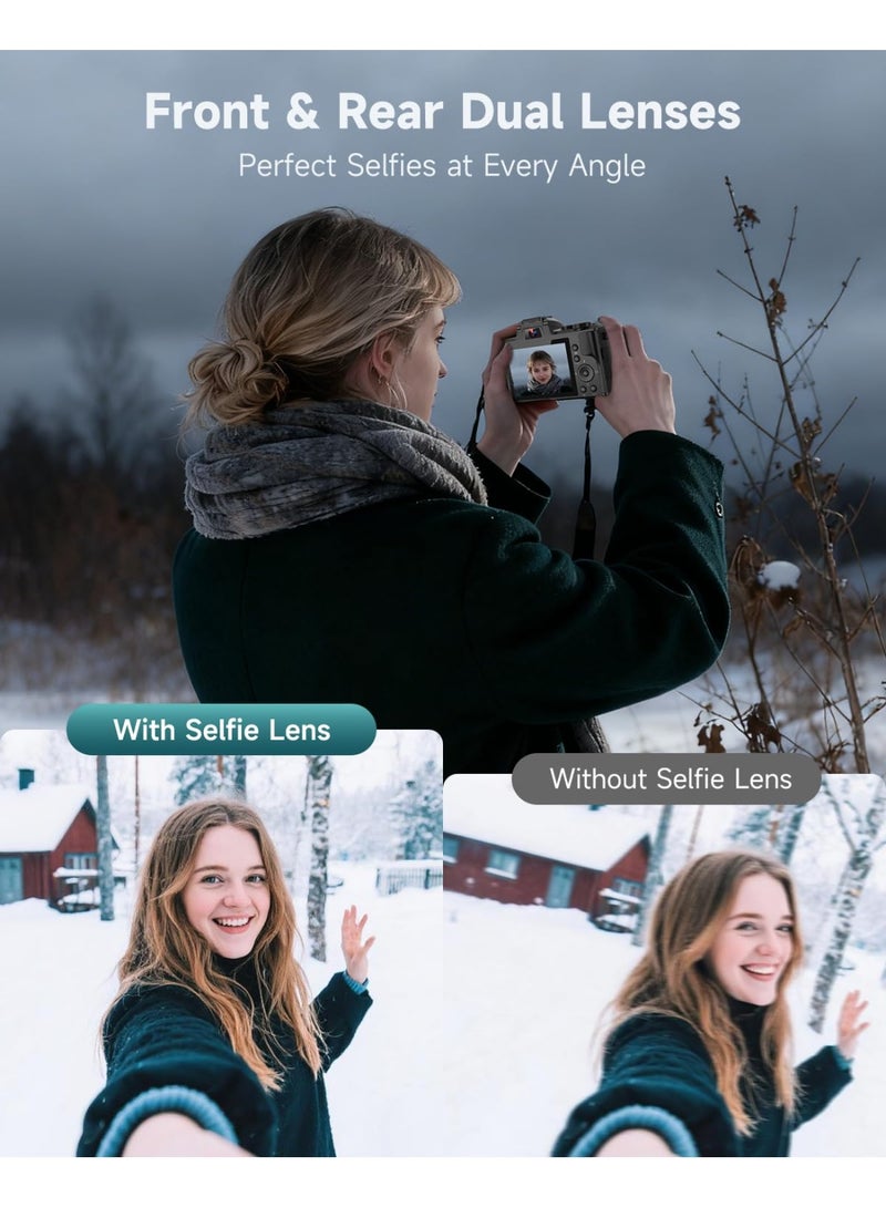 8K Digital Cameras for Photography, Autofocus Anti-Shake,88MP WiFi Vlogging Camera for YouTube with Selfie Lens, Professional Video Camera with Flash, Touch Screen, Lens Hood, 64GB Card, 2 Batteries - view 3