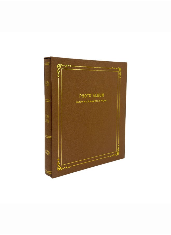 Decorhills Decorhills Photo Album Scrapbook with Slip-in Cover, Premium 400 Photo Organizer for Family, Weddings, Travel, and Special Memories, 8 Slots x 50 Pages, 4x6 Inch Photos, Brown  - Image 1