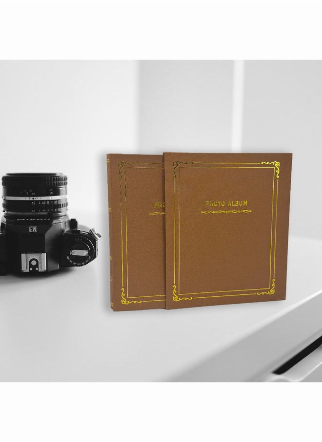 Decorhills Decorhills Photo Album Scrapbook with Slip-in Cover, Premium 400 Photo Organizer for Family, Weddings, Travel, and Special Memories, 8 Slots x 50 Pages, 4x6 Inch Photos, Brown  - Image 2