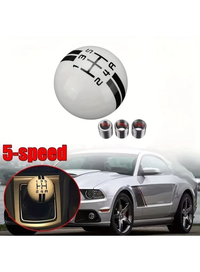 Black And White 5 Speed Manual Transmission Shift Knob Replacement - Image 1