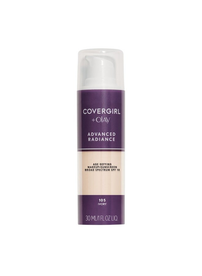 CoverGirl - Advanced Radiance Age Defying Foundation Liquid Foundation 1.0 Fl Oz Anti Aging Foundation Foundation For Wrinkles Cruelty Free Foundation Age Defying Formula Buildable Coverage - Image 1