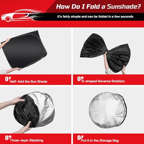 ARISMOTOR Windshield Sun Shade for Hyun-dai Palisade 2020-2025 2026, Custom Fit Foldable Front Window Sunshade Sun Visor Protector, Block UV Rays Keep Your Car Cooler - Image 4