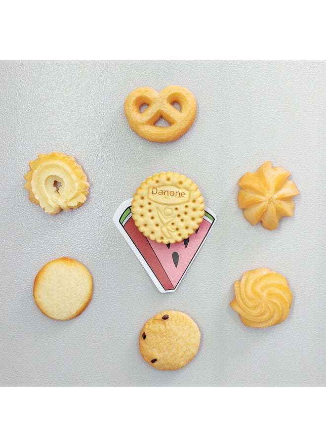 PVC Simulation Food Biscuits Cookies Three-dimensional Refrigerator Stickers Fun Dessert Sandwich Biscuits Refrigerator Magnet-Color:Cream-Flower Cookies-No Magnet  - Image 2