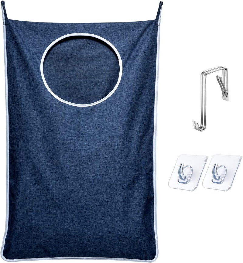 Keepjoy XL Hanging Laundry Hamper Bag, Large 36"x22" Clothes Hanging Hamper with Strong Hooks for Dirty Clothes Laundry Storage Bag (Blue,1-Pack) - Image 1
