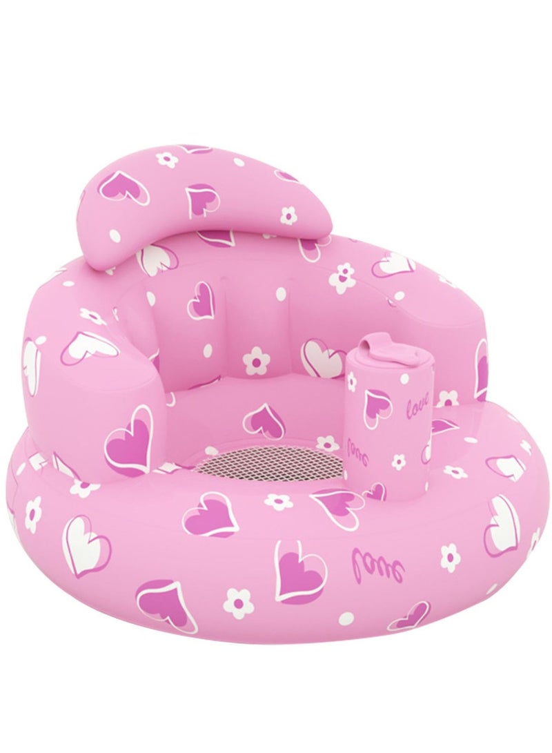 Excefore Inflatable Seat, Travel Baby Chair, Inflatable Toddler Chair, Little Kids Floor Seats, Toddler Support Seat with Built-in Air Pump for Sitting Up - Image 1