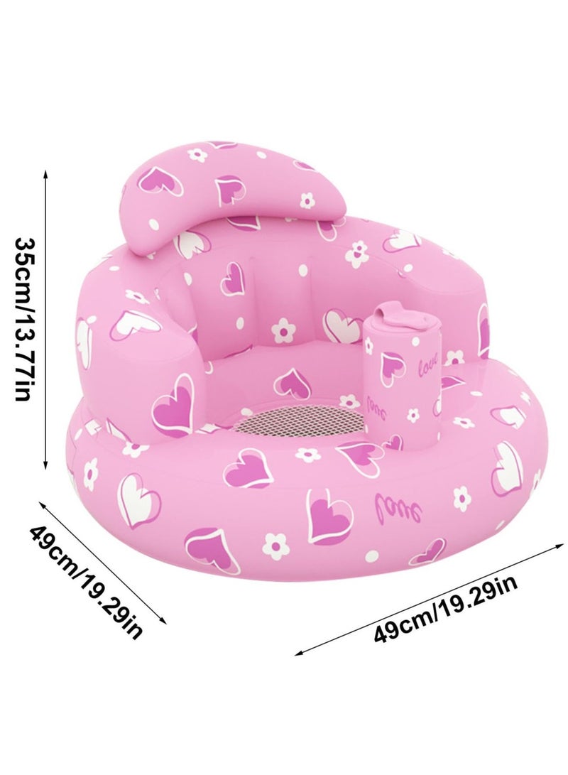 Excefore Inflatable Seat, Travel Baby Chair, Inflatable Toddler Chair, Little Kids Floor Seats, Toddler Support Seat with Built-in Air Pump for Sitting Up - Image 2