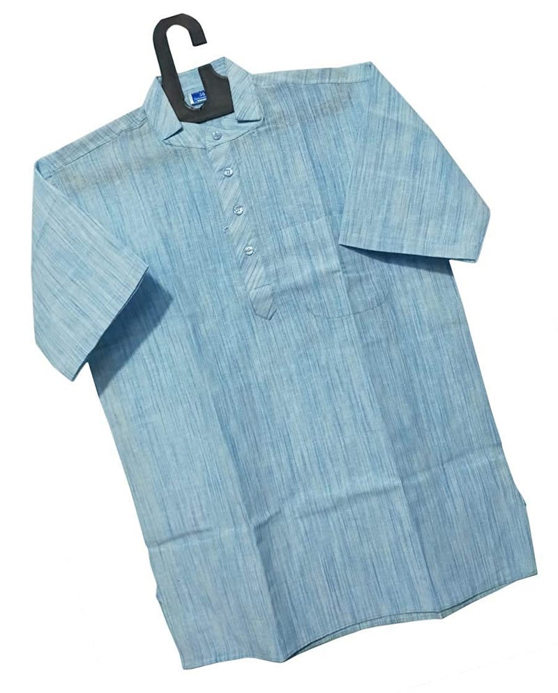 LATEST CHIKAN Men's Cotton Regular Casual Short Kurta Half Sleeves - SK-LJ-BL-44 - Image 2