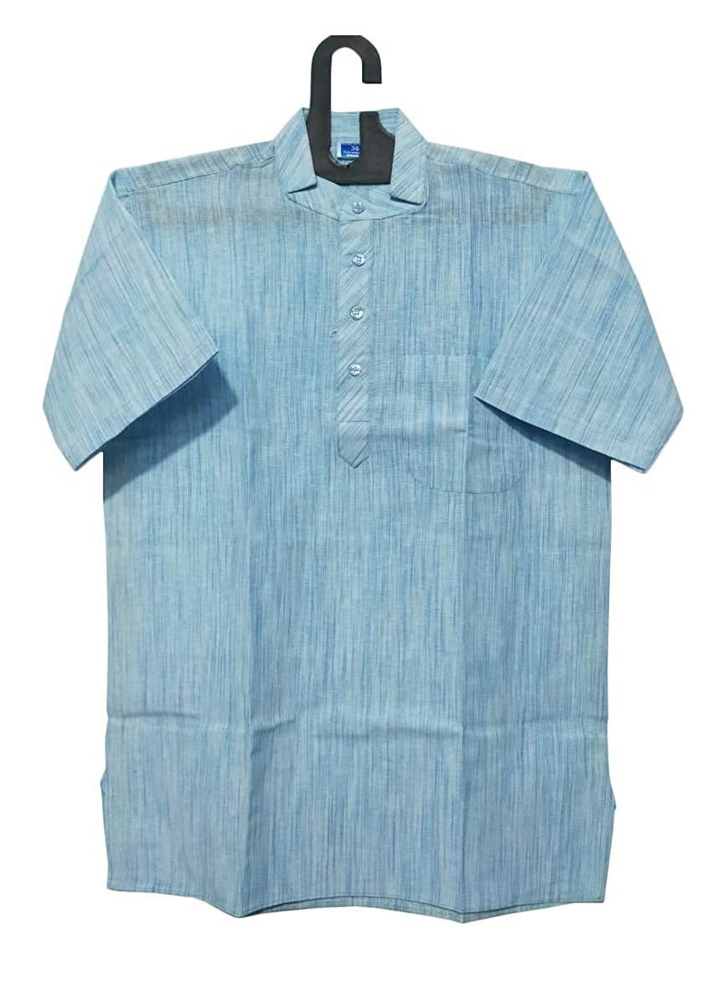 LATEST CHIKAN Men's Cotton Regular Casual Short Kurta Half Sleeves - SK-LJ-BL-44 - Image 5
