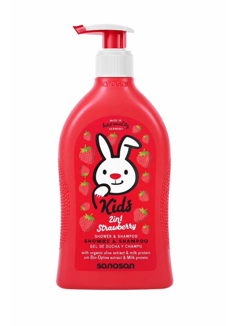 sanosan Kids Shower & Shampoo Strawberry - 400ML - Image 1