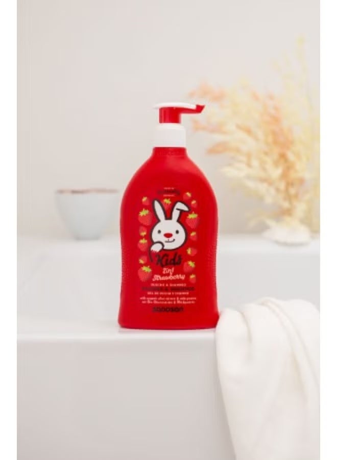 sanosan Kids Shower & Shampoo Strawberry - 400ML - Image 5