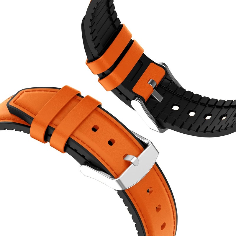 ACM حزام ساعة جلد سيليكون 22 مم متوافق مع ساعة Noise Noisefit Halo Plus الذكية حزام فاخر - Image 4