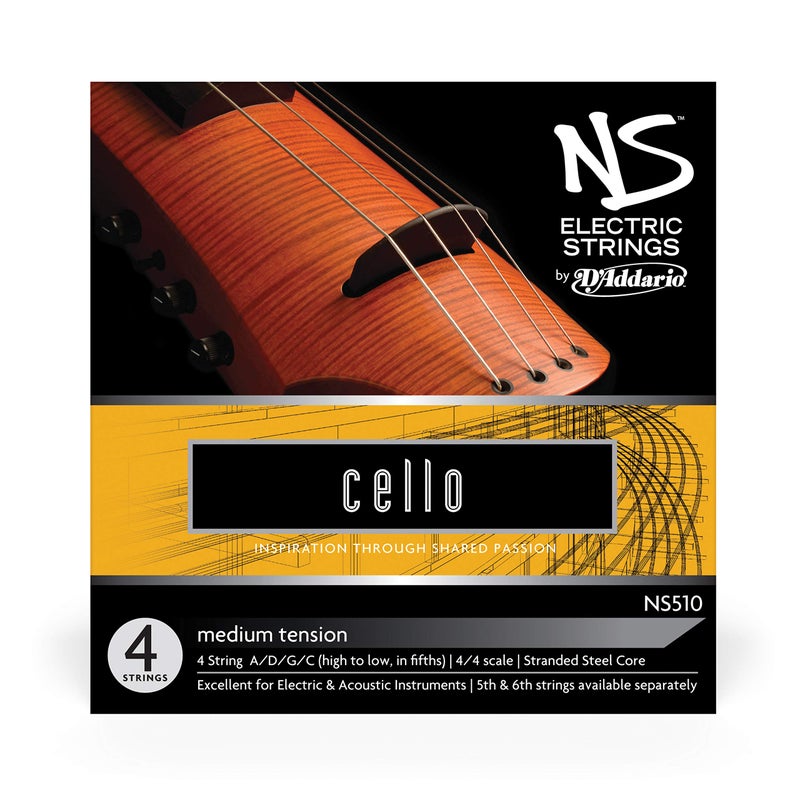 D'Addario D'Addario NS Electric Cello String Set, 4/4 Scale, Medium Tension  - Image 2