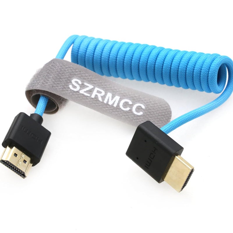 اس زد ار ام سي سي كابل 8K HDMI إلى HDMI بزاوية سفلية فائق السرعة ملفوف مضفر للكاميرا Z Cam E2 Sony FX6 FX9 Canon EOS C70 C300 Portkeys BM5 Atomos Ninjav V Shogun Monitor - Image 5