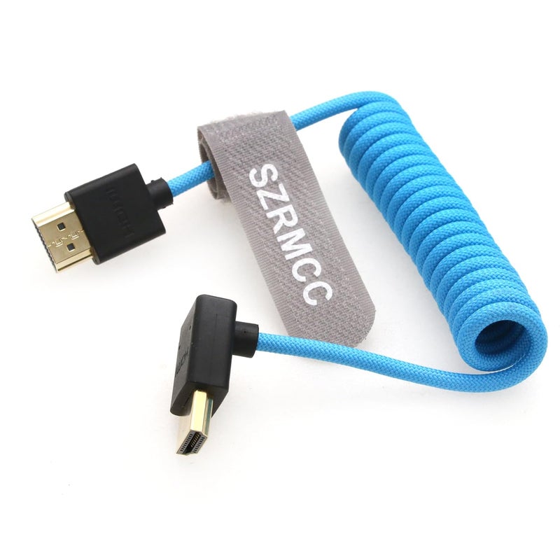 اس زد ار ام سي سي كابل 8K HDMI إلى HDMI بزاوية سفلية فائق السرعة ملفوف مضفر للكاميرا Z Cam E2 Sony FX6 FX9 Canon EOS C70 C300 Portkeys BM5 Atomos Ninjav V Shogun Monitor - Image 3