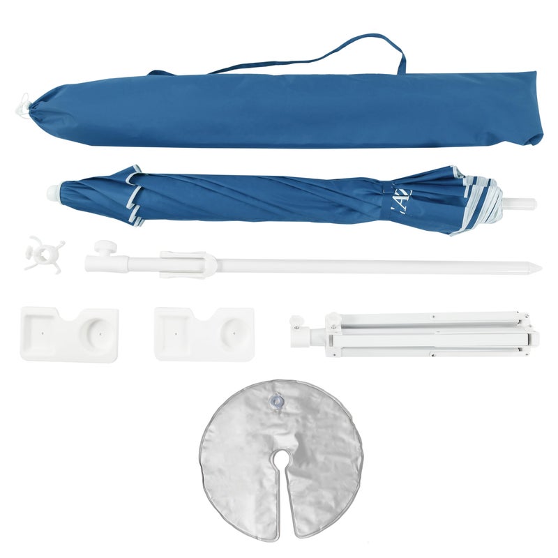 Seazul 6.5ft Sun Shade Umbrella, Portable Umbrella with Stand for Sports, Water Weight Bag, Adjustable and Lightweight, Sun Protection, Blue - Image 3