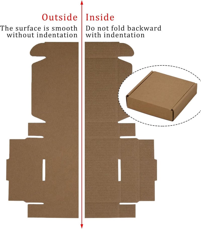 MALANI STORES Corrugated Box Packing box 3.5X3X1.5 inch auto lock mailer corrugated brown boxes - 3 ply Pack of -100 - Image 3