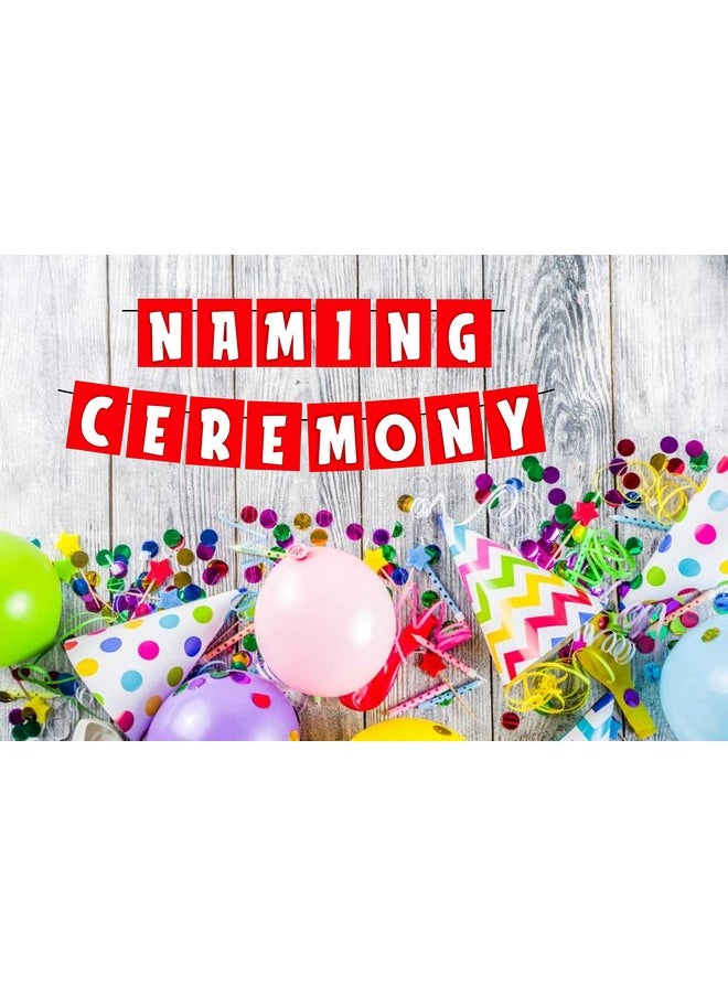 Balloonistics Balloonistics Naming Ceremony Banner C16 Combo Includes 2 Gold foil Curtains, 1 Naming Ceremony Banner, 25 Nos Multicolor Balloon and Glue Dots for Decoration  - Image 2