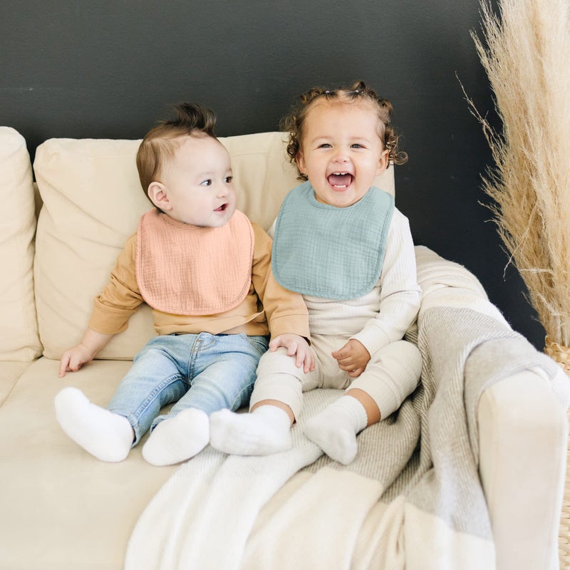 Konssy 6-Pack Muslin Baby Bibs for Boys & Girls, Soft Cotton Absorbent Bandana Drool Bibs for Drooling & Teething - Image 4