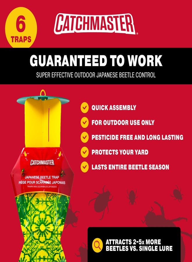 Catchmaster Japanese Beetle Traps Outdoor 3PK, Flying Insect Trap Bag with Lid & Dual Pheromone Food Lure, Hanging Bug Catcher Pest Control for Backyard & Garden, Plants, Trees, Vegetables & Flowers - Image 4