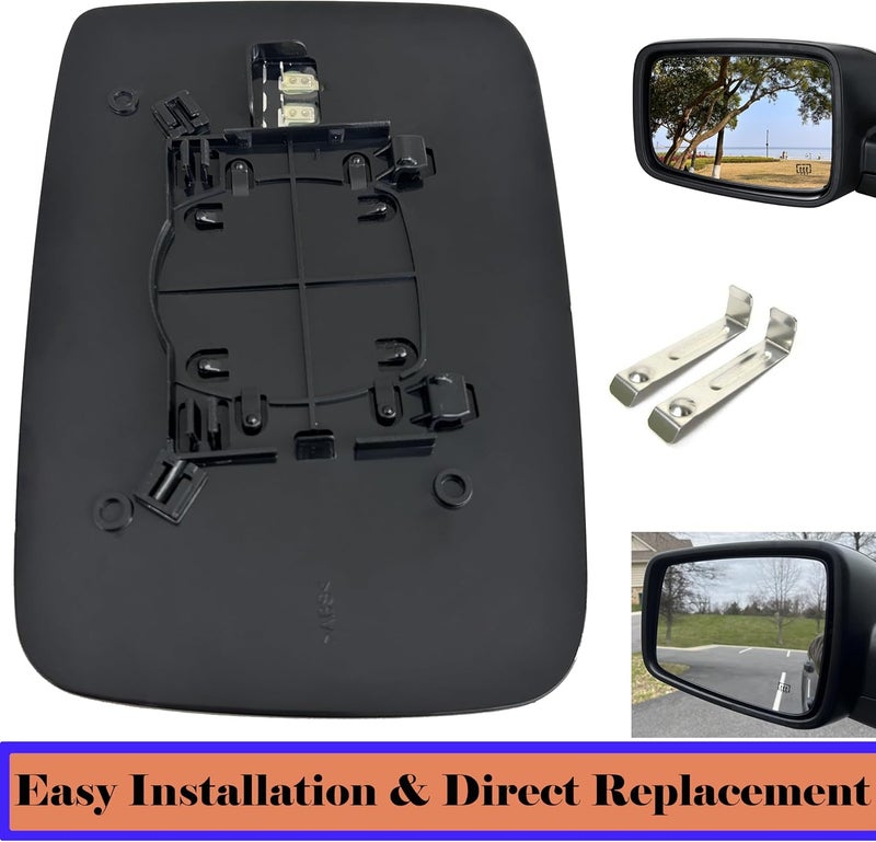 Danbojit Ram Driver Left Side Heated Mirror Glass Compatible with 2009-2018 Dodge Ram 1500 2500 Left Power Heated Convex Mirror Glass 68050299AA, 68079363AA - Image 4