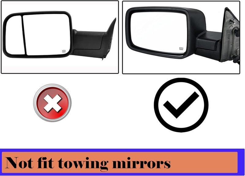 Danbojit Ram Driver Left Side Heated Mirror Glass Compatible with 2009-2018 Dodge Ram 1500 2500 Left Power Heated Convex Mirror Glass 68050299AA, 68079363AA - Image 5