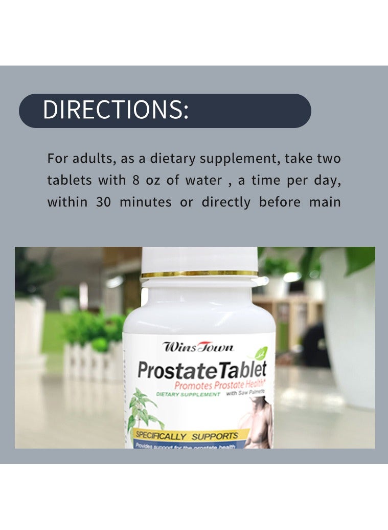 Wins Town Prostate Health Tablets with Saw Palmetto - 60 Tablets for Men's Bladder & Urinary Relief  - Image 3