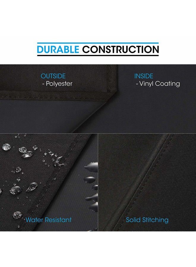 Unicook Square Fire Pit Cover 38 Inch, Heavy Duty Waterproof Fire Table Cover, Outdoor Firepit Cover with Drawstring and Handles, Fade Resistant Material, All Weather Protection, Black - Image 5