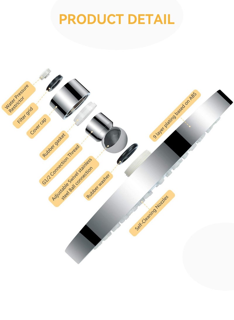 LEOKOR Luxury Modern Chrome Look High Pressure Shower Head Adjustable Shower Heads - Image 3