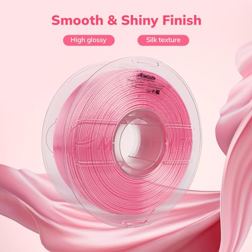 AMOLEN Silk PLA 3D Printer Filament, Shiny Silk Pink PLA Filament 1.75mm, High Speed 3D Printing PLA Filament for Most 3D Printer, 1kg Spool(2.2lbs) - Image 2