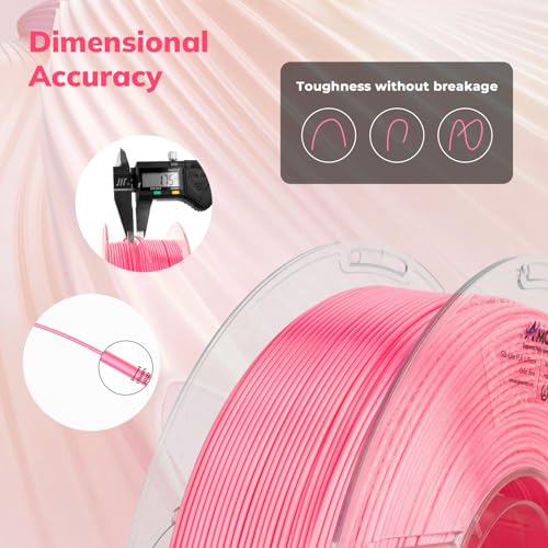 AMOLEN Silk PLA 3D Printer Filament, Shiny Silk Pink PLA Filament 1.75mm, High Speed 3D Printing PLA Filament for Most 3D Printer, 1kg Spool(2.2lbs) - Image 3