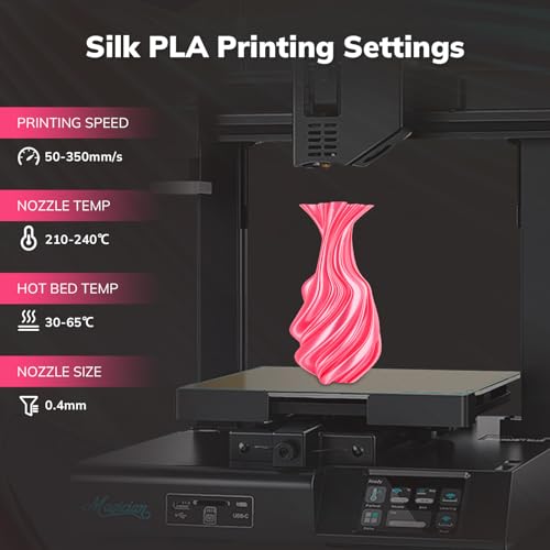 AMOLEN Silk PLA 3D Printer Filament, Shiny Silk Pink PLA Filament 1.75mm, High Speed 3D Printing PLA Filament for Most 3D Printer, 1kg Spool(2.2lbs) - Image 5
