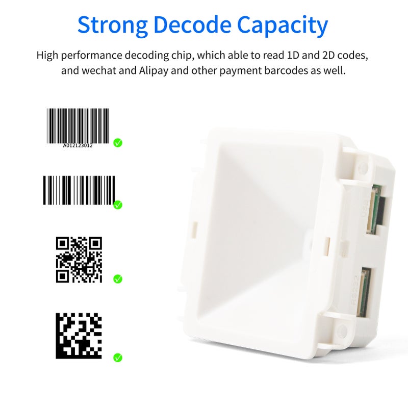 Barcode Scanner Module: White, High Performance Decoding Chip, Cmos Image Scanning Technology - Durable Pc & Tempered Glass Build Qr Code Scanner For Elevator, Community Access Management & Industry S - Image 4