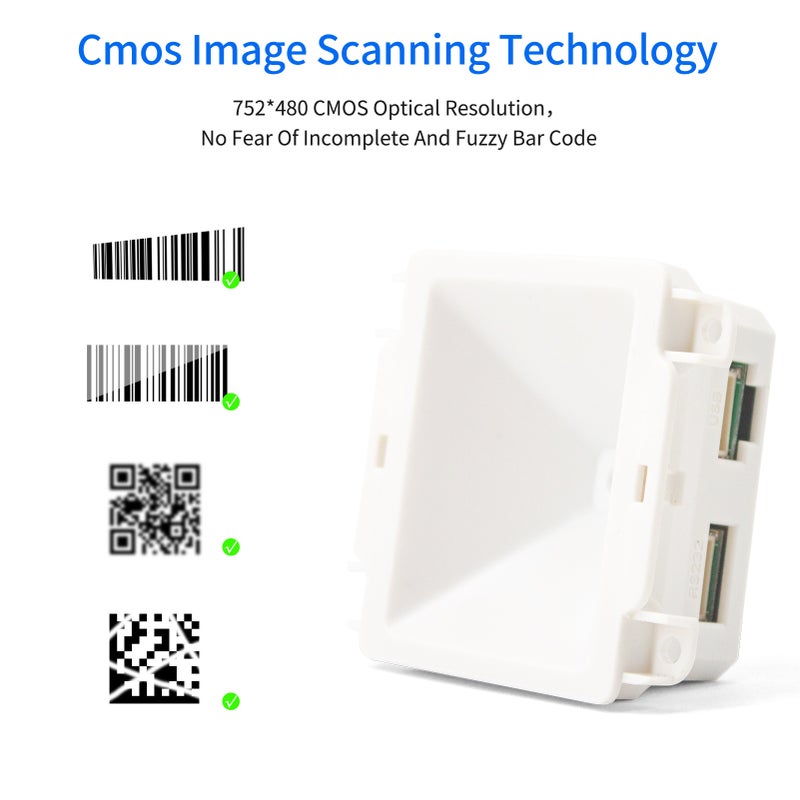 Barcode Scanner Module: White, High Performance Decoding Chip, Cmos Image Scanning Technology - Durable Pc & Tempered Glass Build Qr Code Scanner For Elevator, Community Access Management & Industry S - Image 5