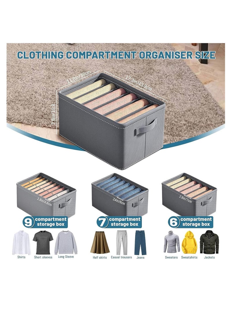 DUNISO 3 Pack Large Wardrobe Clothes Organizer, Closet Organizers and Storage, 22 Grids Foldable Drawer Dividers Organizers for Clothes Pants Shirts, Washable Clothing Bins Closet Storage Organizer  - Image 2