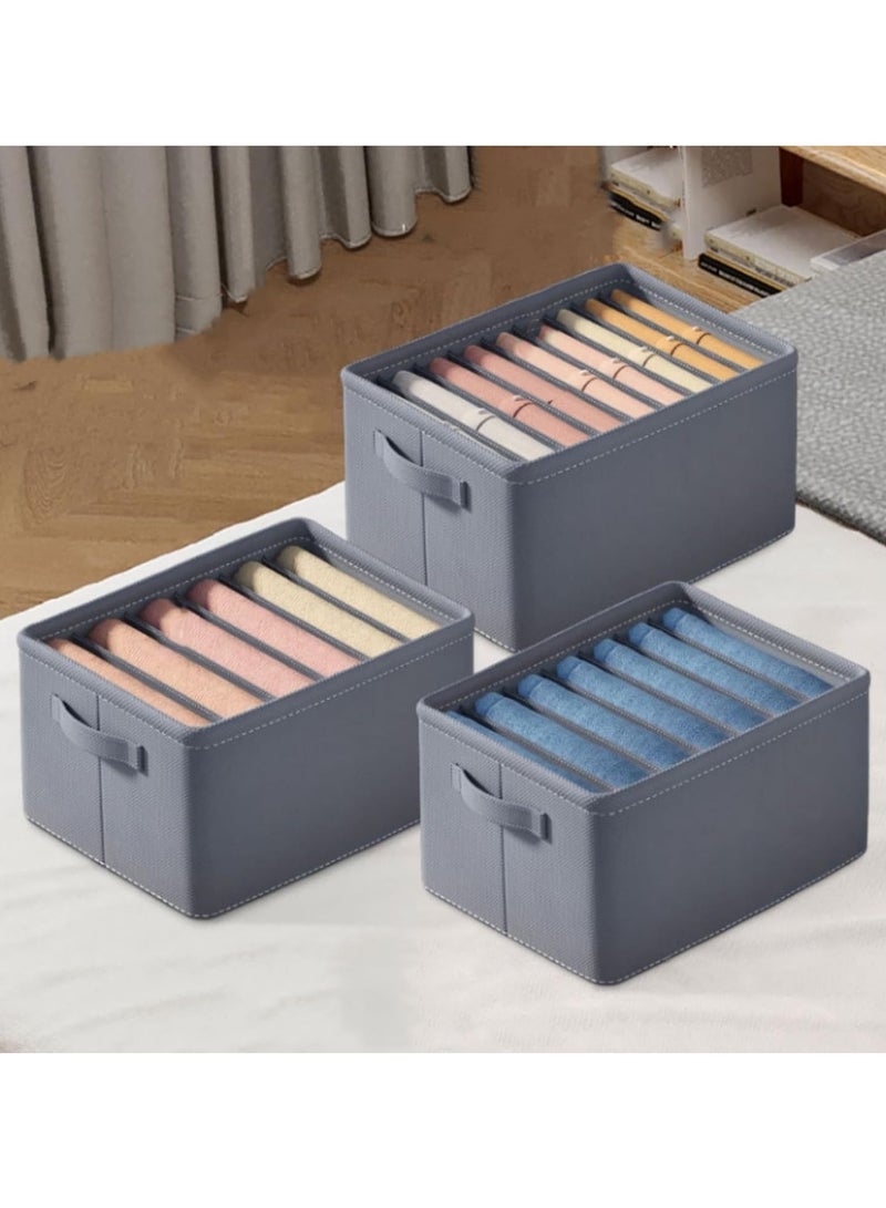 DUNISO 3 Pack Large Wardrobe Clothes Organizer, Closet Organizers and Storage, 22 Grids Foldable Drawer Dividers Organizers for Clothes Pants Shirts, Washable Clothing Bins Closet Storage Organizer  - Image 3